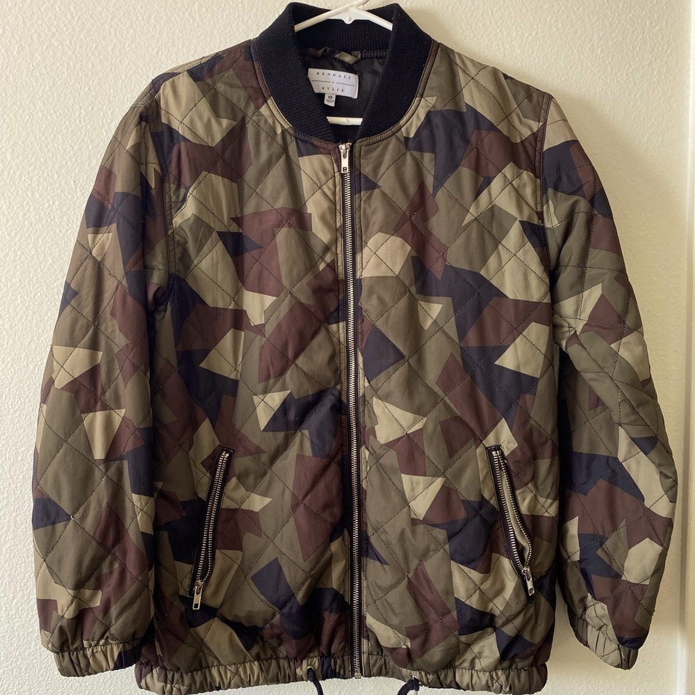 Green Quilted Bomber Jacket
